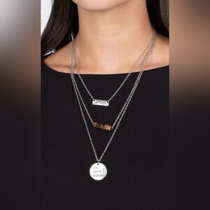 NWT Paparazzi Silver and Brown Layered Necklace